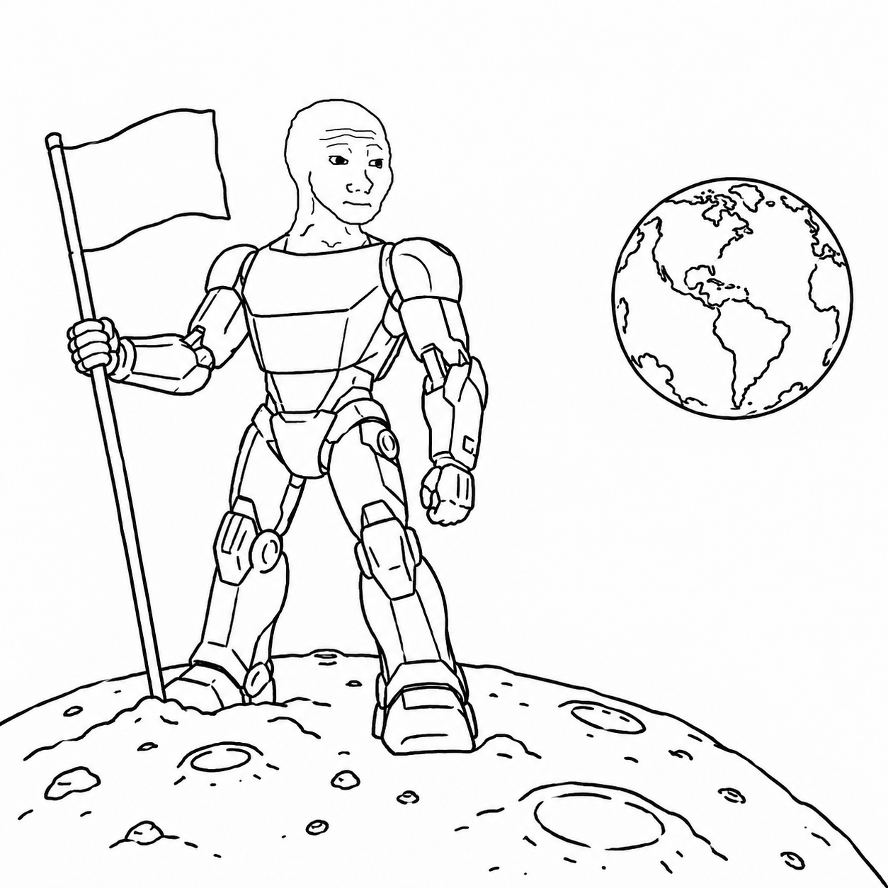 Optimus Wojak on the moon